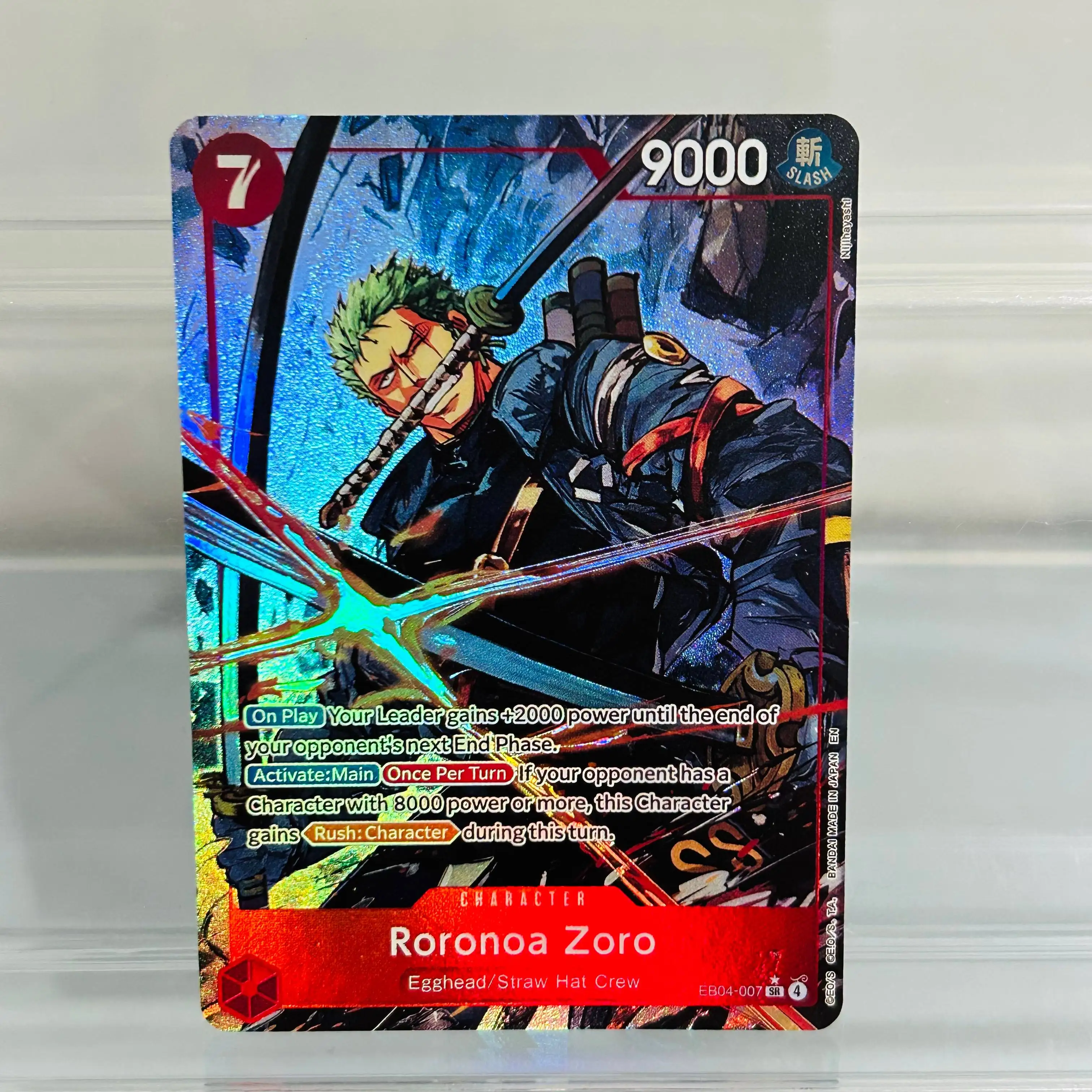 

One Piece English EB04-007 SR Roronoa Zoro Holographic Foil DIY Premium Anime Collection Card