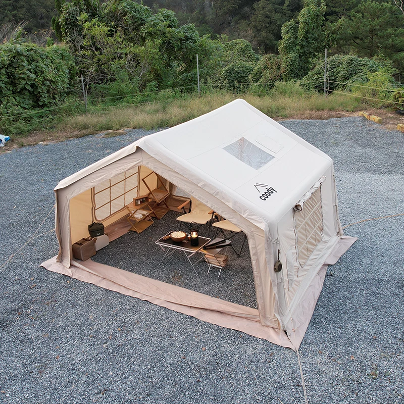 

Надувная палатка 10.0 Air Tent-Beige: Роскошная семейная палатка для глэмпинга, быстрая установка, хлопок, для кемпинга на открытом воздухе, большая, с быстрой доставкой