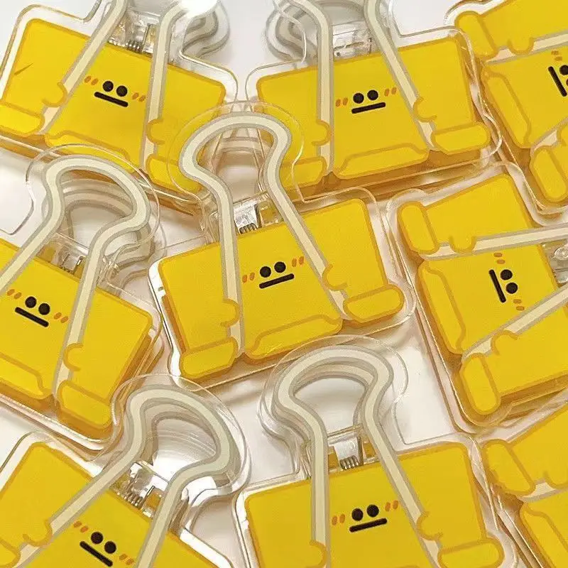 カラー漫画アクリルテールクリップ、オフィス文具、ドキュメントチケットクリップ、マニュアル台帳クリップ、持ち運びが簡単