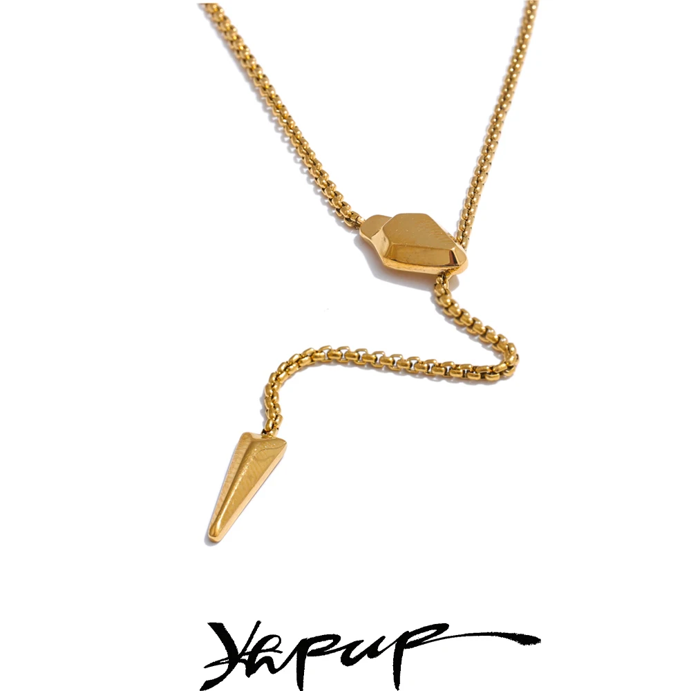 Yhpup, nuevo estilo, cadena de Metal de acero inoxidable, forma de serpiente, collar individual, resistente al agua, elegante, regalo de joyería único