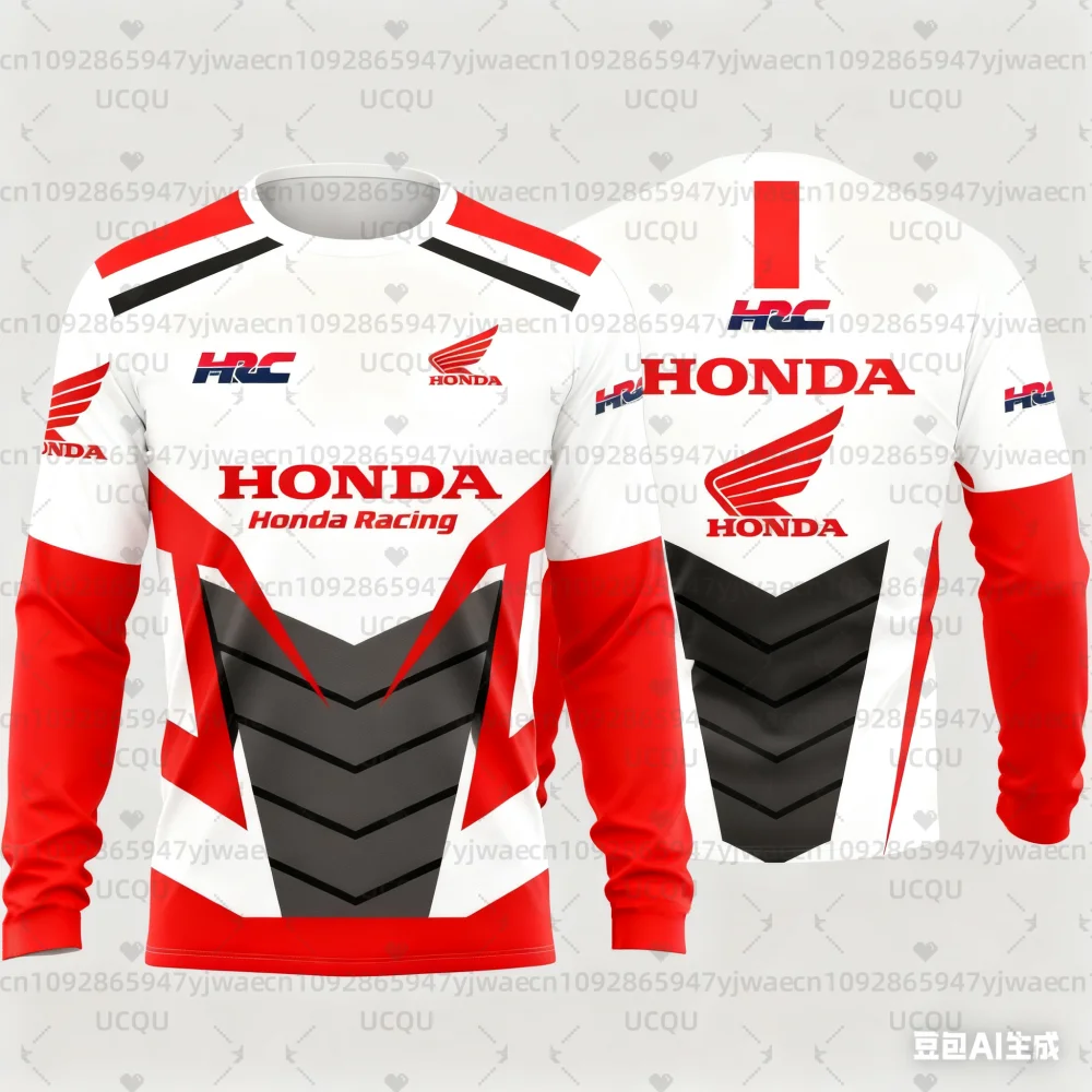 

Spring and Autumn Men's And Women's Motorcycle Speed Honda Riding Long Sleeved T-Shirt Summer Quick Drying Long Sleeved T-shirt