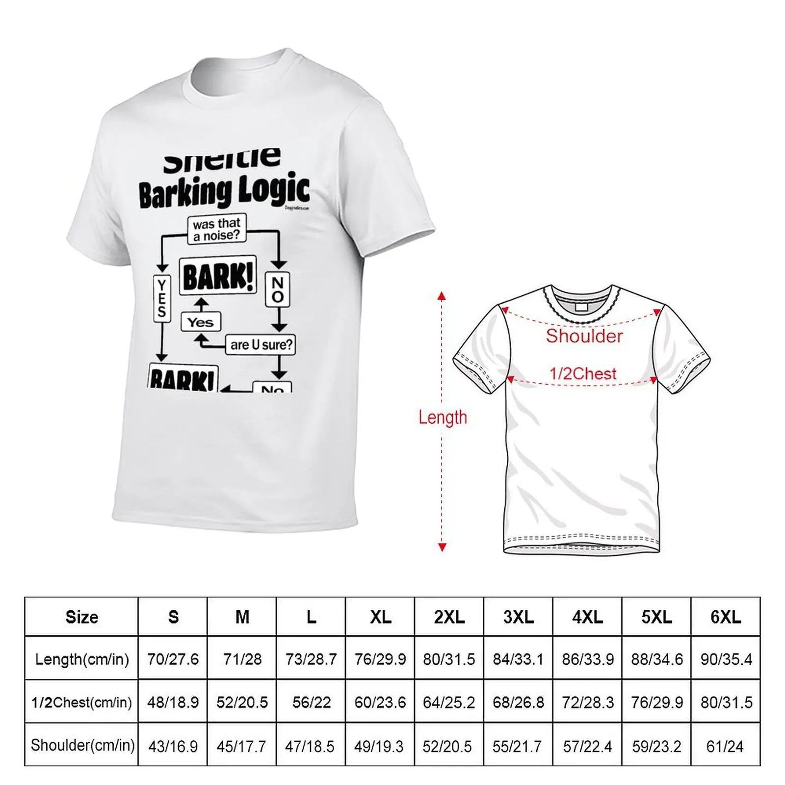 Sheltie Barking Logic T-Shirt Basic Crew Neck Short Sleeve Top