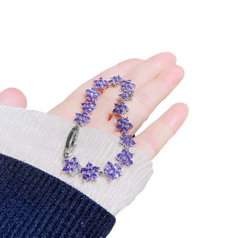 العصرية مكعب زركونيا أساور الزفاف للنساء الذهب الأبيض اللون ورقة سحر أساور واضح كريستال مجوهرات الزفاف