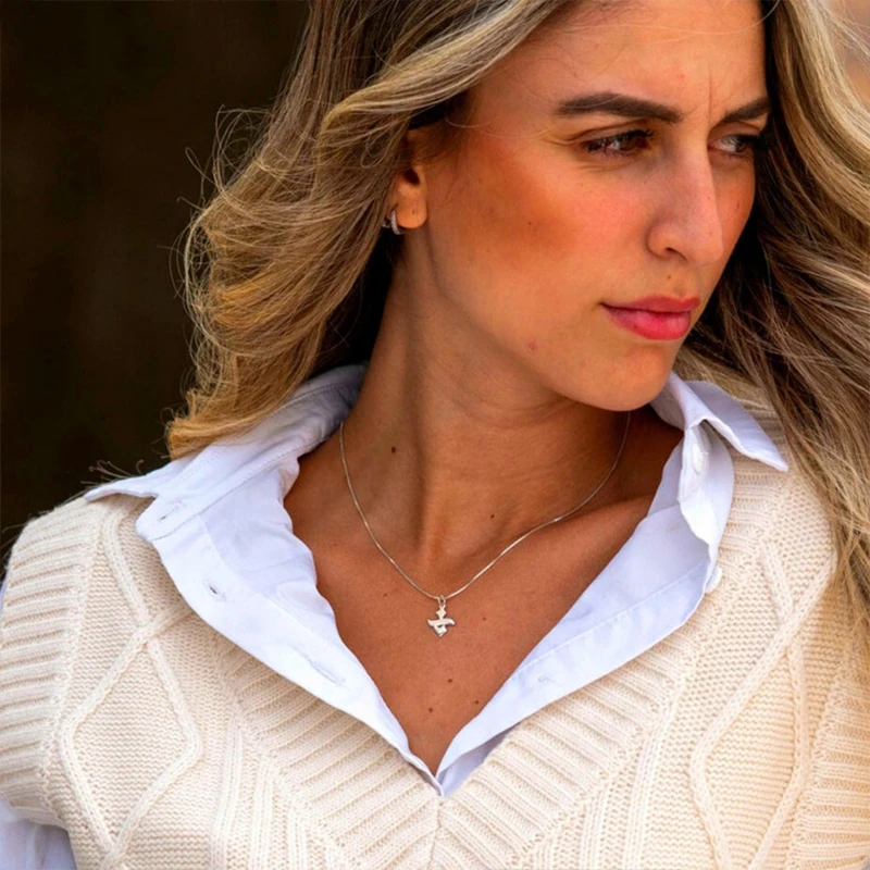 Customized Hebrew Name Necklace Personalized Initial Pendant Stainless Steel Necklace Women's Jewelry Valentine's Day Gift