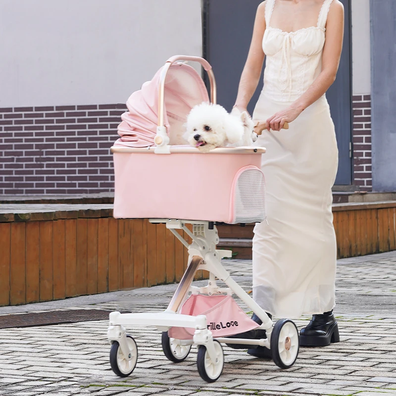 

Lightweight Pet Stroller for Cats and Small Dogs, Portable Foldable Dog Carrier Bag, Premium Pet Outdoor Travel Vehicle