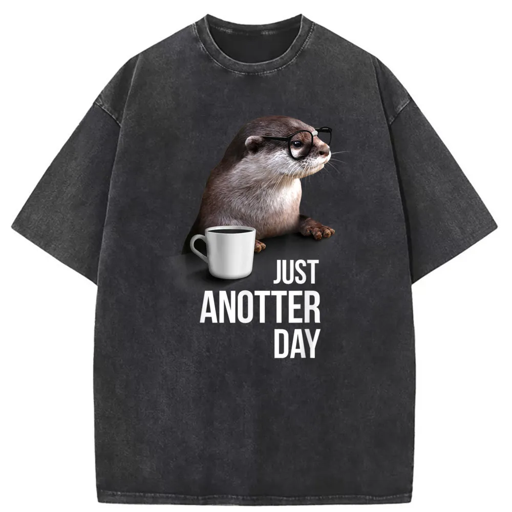 Just Anotter Day Otter Printed Men T-Shirts Unisex Vintage Sweatshirts New Arrival Long Sleeve Man Tshirts Retro Style Tshirts