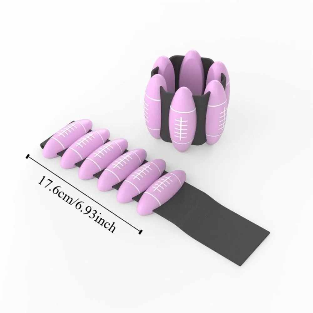 1 Pair Rugby Ball Shape Wrist Weight Bracelet 2 LB Sweat-proof Weighted Wrist Strap Yoga Skin Friendly