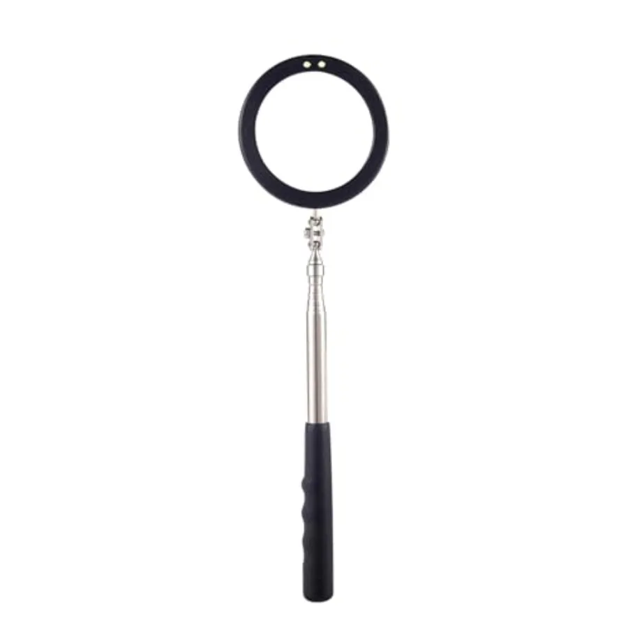 

Телескопическое инспекционное зеркало со светодиодной подсветкой, большое круглое зеркало 3,75 дюйма, выдвижное на 39,4 дюйма, гибкое, с поворотом на 360° для инспекций