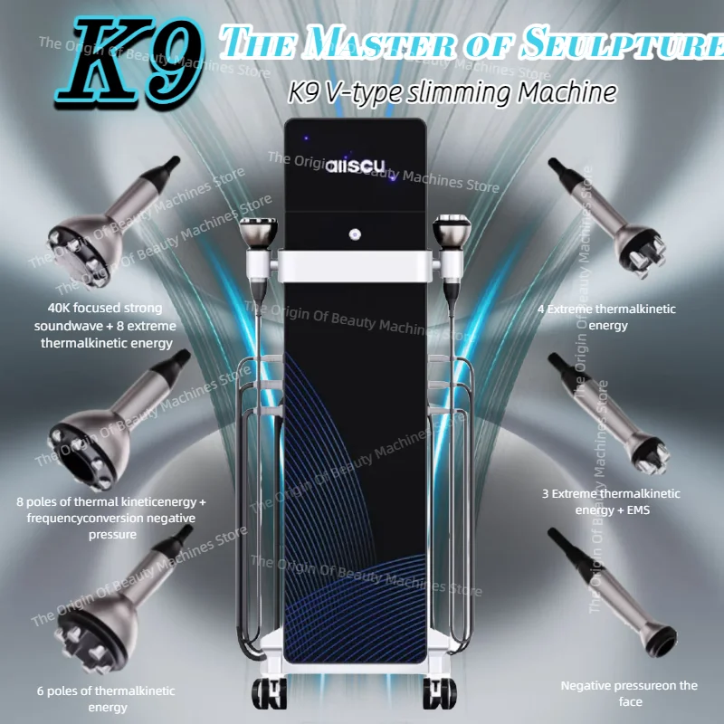 

Кавитационная машина для похудения 2025 K9, 6 в 1, кавитационная вакуумная машина для сжигания жира на теле, потеря веса, коррекция фигуры, машина для удаления целлюлита