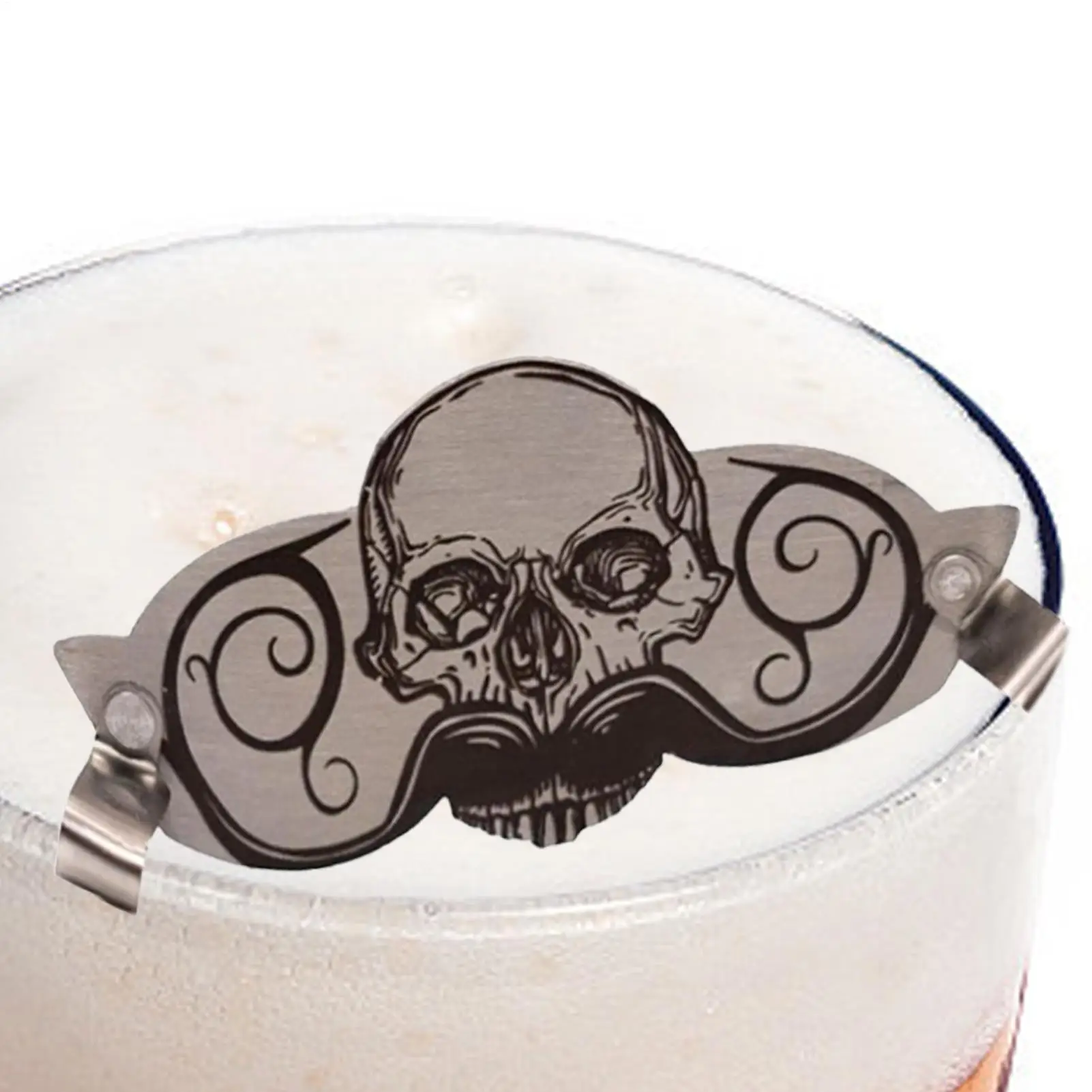 Mustache Guard For Drink Stainless Steel Skull Design Mustache Protector For Cup Decorative Innovative Drinking Supplies