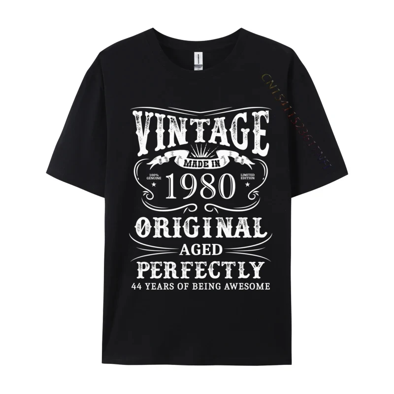 

Vintage Made In 1980 44 Years Of Being Awesome 3D Printed Printed On Camisa Men Tees Normal T-Shirts Slim Fit T-Shirts