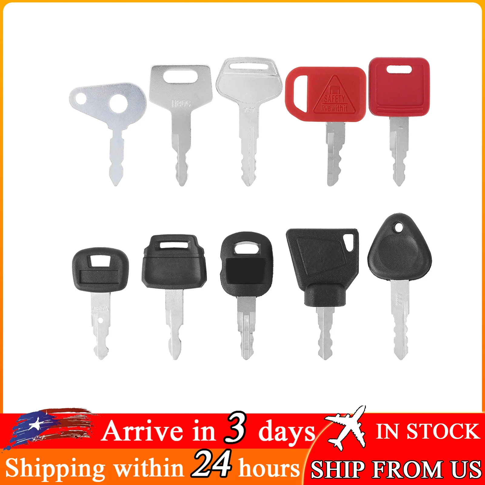 

6Set Keys Heavy Equipment Key Set Construction Ignition Key Agricultural Master Key Set for Excavators Bulldozer Tractors Loader