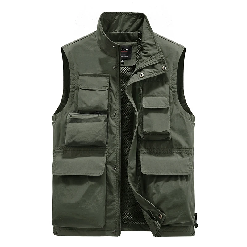

Summer Men Tactical Hiking Fishing Vest Multi-pocket Photographer Waistcoat Outdoor Leisure Male Thin Cargo Jacket Vests M-6XL