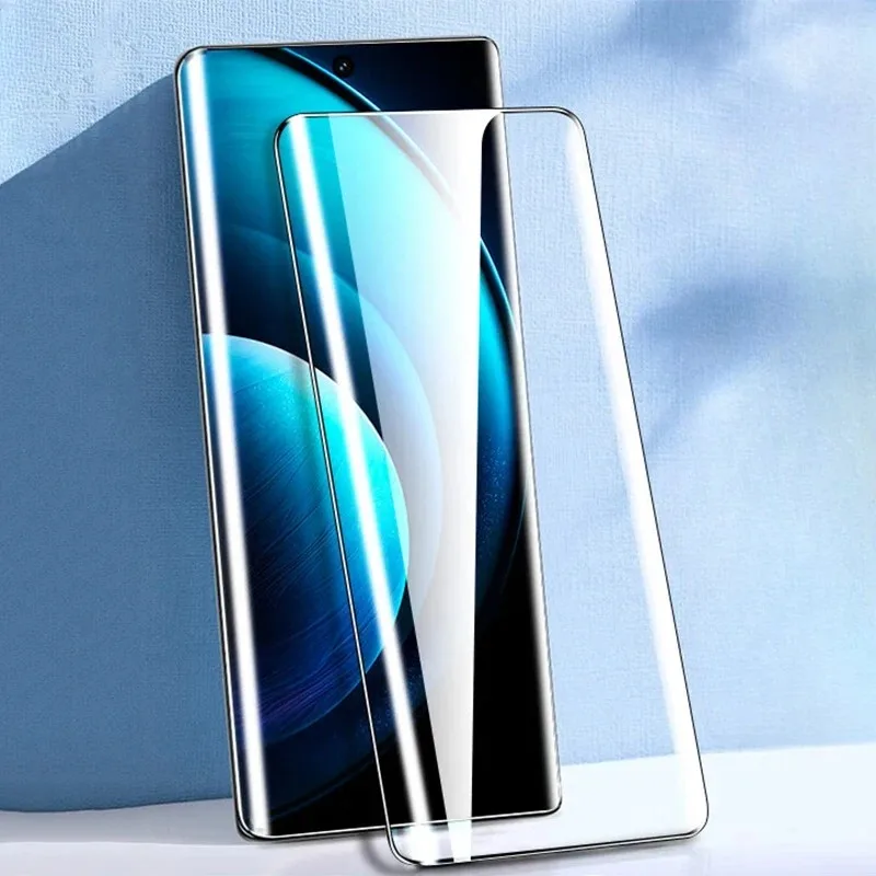 2 piezas de vidrio templado original 3D con pegamento completo para Vivo X100, película protectora de pantalla para S18 V30 V27 V40 Y300 Pro V40 Lite T3 Ultra