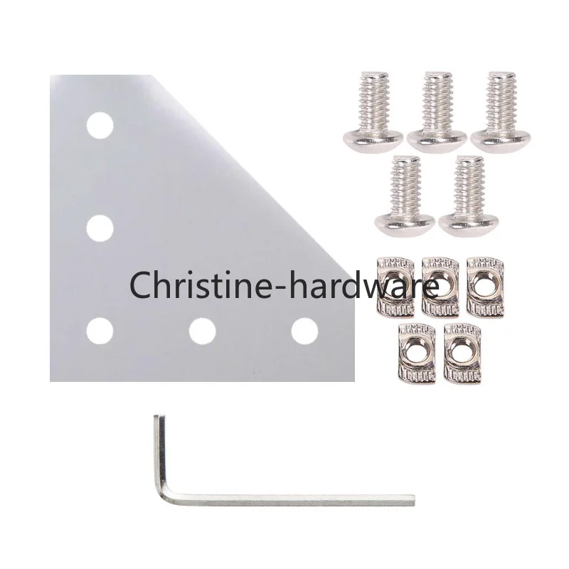 

10pcs Aluminum Alloy T-Slot L-Join Plate and 50pcs M5x8 Hex Screws and 50pcs T-Nuts for 2020 Series Aluminum Profiles
