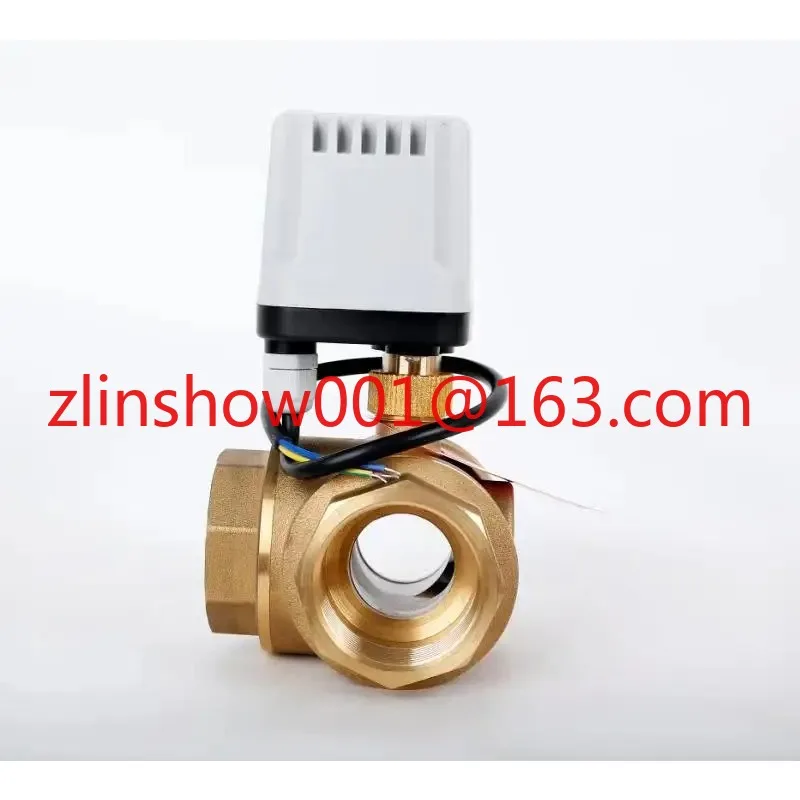 DN15 DN20 DN25 DN50 3 Ways Waterproof Motorized Ball Valve 3-Wire 2 Control Brass Electric Ball Valve Big Torque Metal Motor