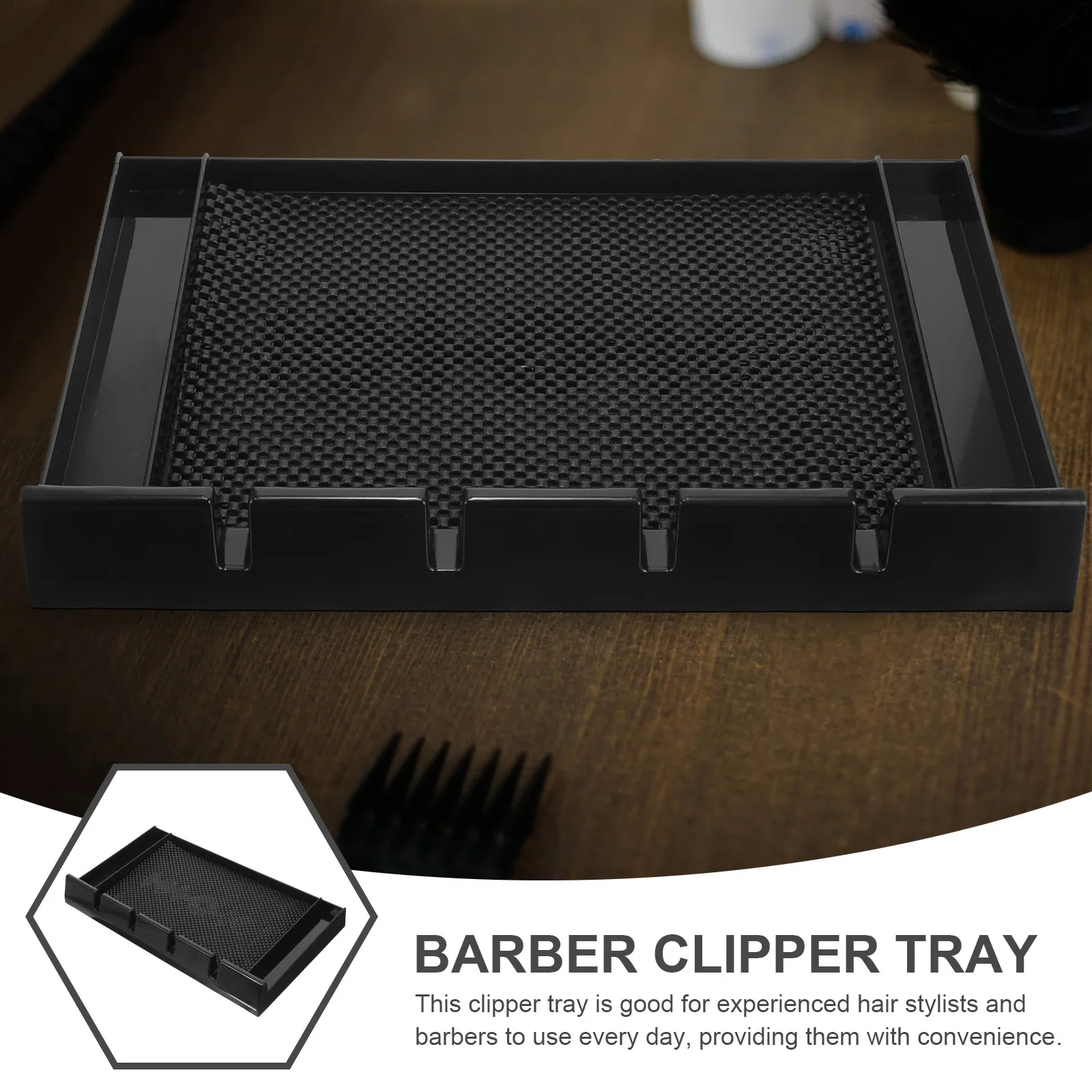 Barber Clipper Tray Sturdy Material Hair Styling Tool Organizer Station Mat Clipper Guard Holder Barbershop Work Tray Razor