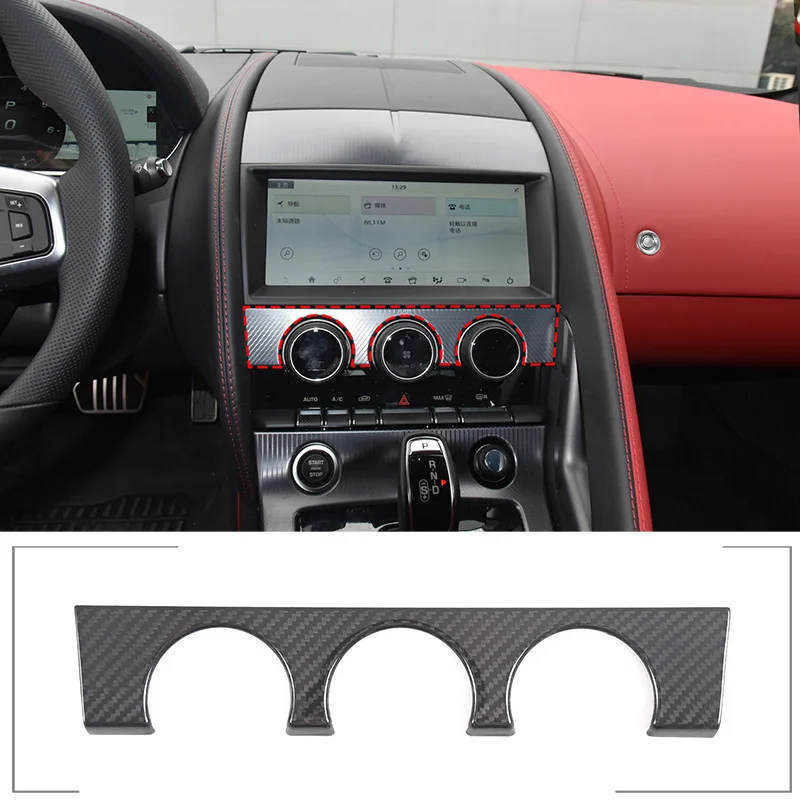 For Jaguar F-TYPE2013-2021 Car Central Control Air Conditioner Switch Decorative Frame Sticker Carbon Fiber Interior Accessories