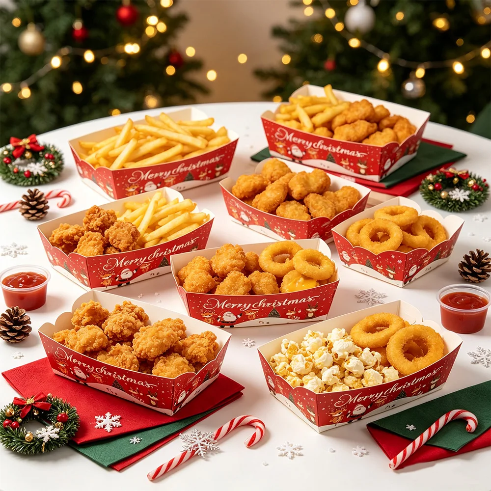 10-50 Pezzi Vassoi di Carta Na - Xmas Food Snacks recensione e prezzo