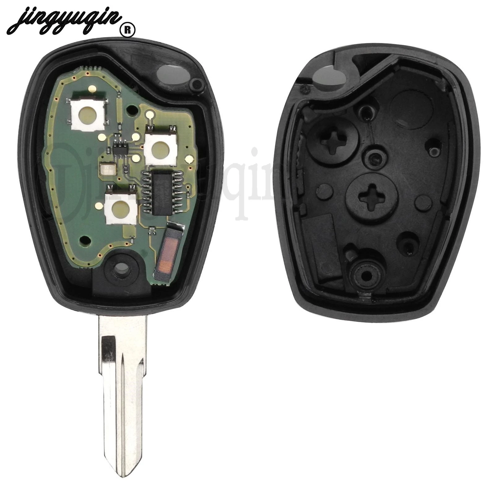 jingyuqin 433MHz Remote Car Key ID46 PCF7947 Chip for Renault Megane Modus Clio Kangoo Logan Sandero Duster VAC102 Blade 2Button