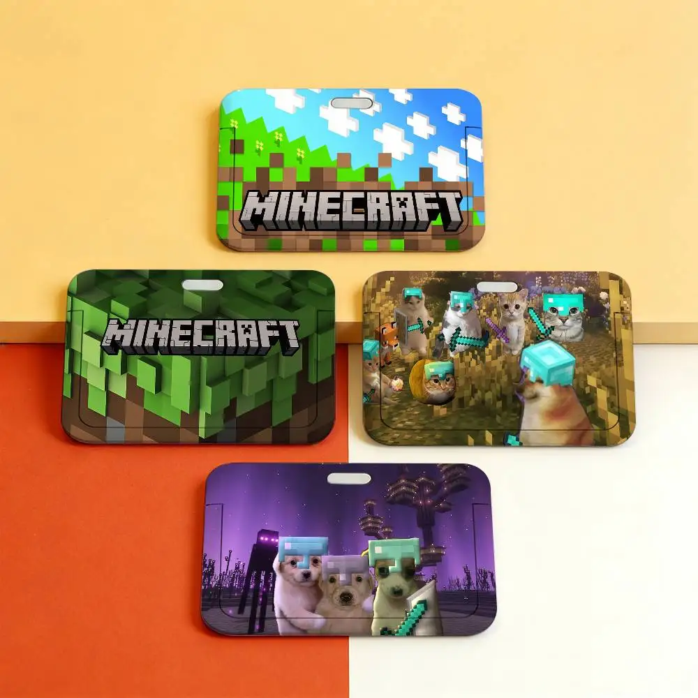 Cool Game M-Minecraft-ES Porta Tarjetas Transparente de Plástico con Cordón para Identificación de Empleado, Trabajo y Negocios