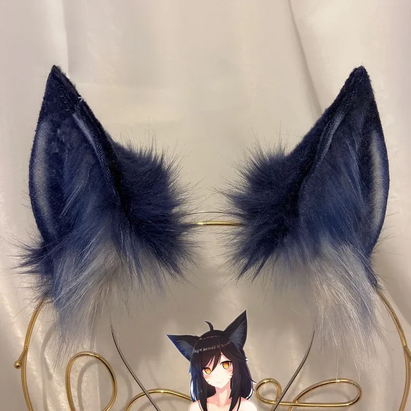 

New Hand Made LOL The Nine-Tailed Fox Ahri Cosplay DIY Ears Hairhoop Hairbands Headwear For Cosplay Costume