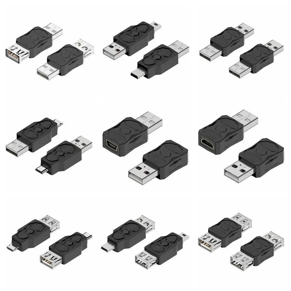 オス-メス USB-A - マイクロUSB変換アダプター ノートパソコン HDD ミニUSB - USBアダプター 双方向 モバイルフォン Uディスクコネクター