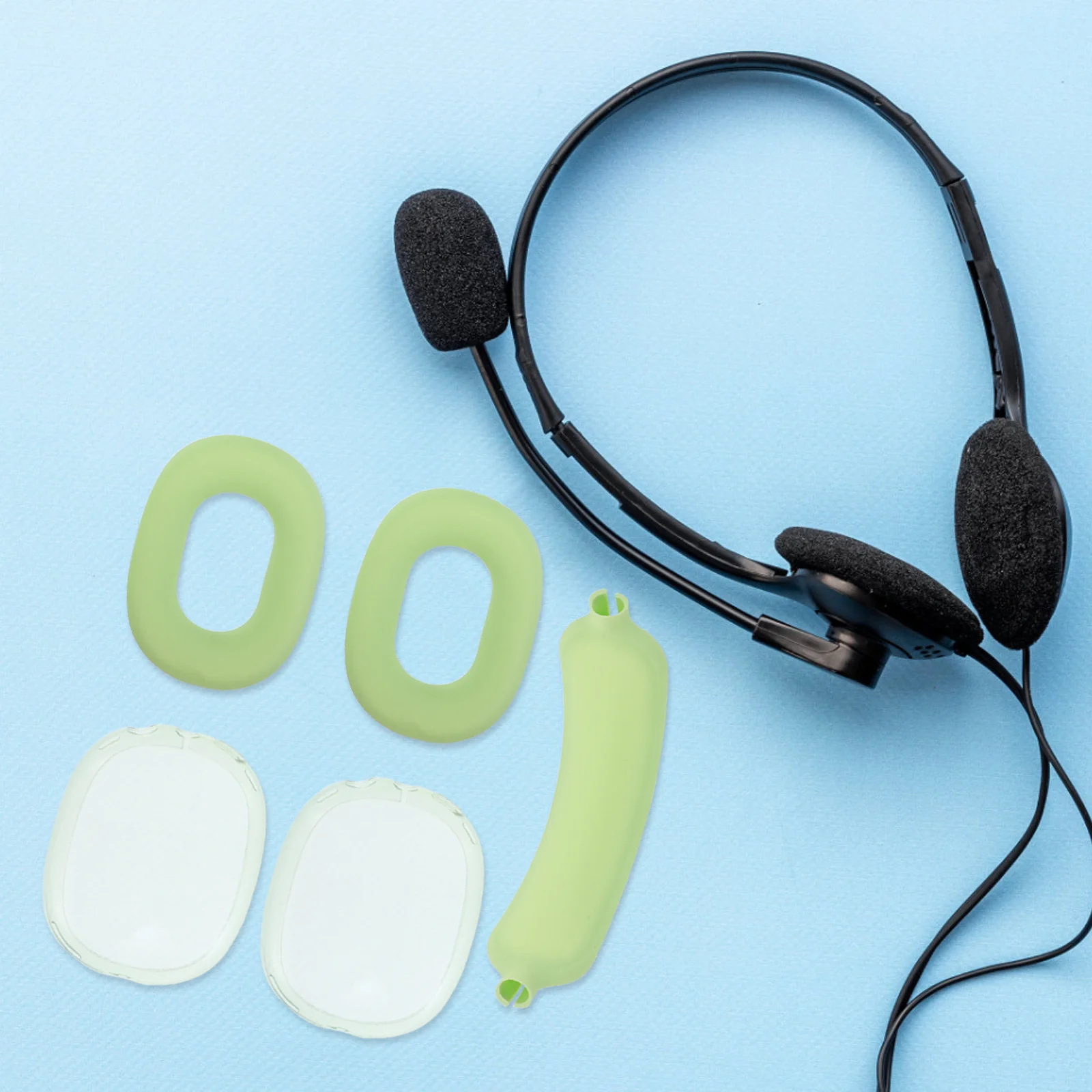 

1Set Earphone Protective Cover Headphone Ear Pads Covers Wear-Resistant Headband Cover Travel Accessories
