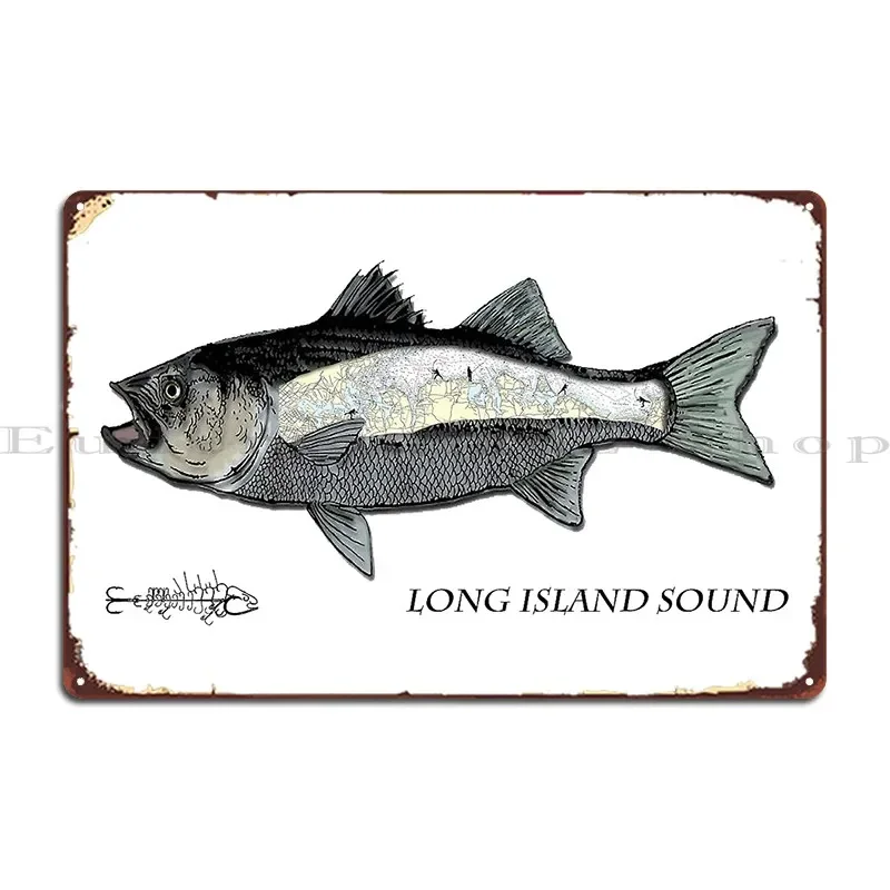 Long Island Sound Fishing Metal Plaque Poster Bar Cave Bar Cave Club Club Bar Customized Tin Sign Poster