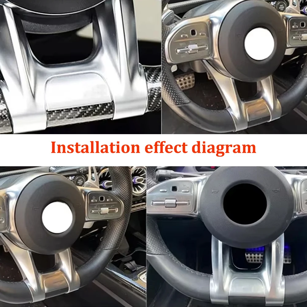 Car Steering Wheel Flat Bottom Lower Trim Cover Replacement Compatible with W177 W247 W205 W213 W238 W463 W257 C118 Sport Style