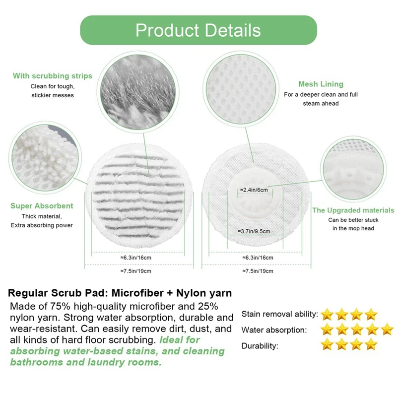 10PCS Mop Pads For Shark S7000 S7001TGT S7005 S7020 Series Steam Mop Pad Steam Mop Pad For Hard Floors Spare Parts Accessories