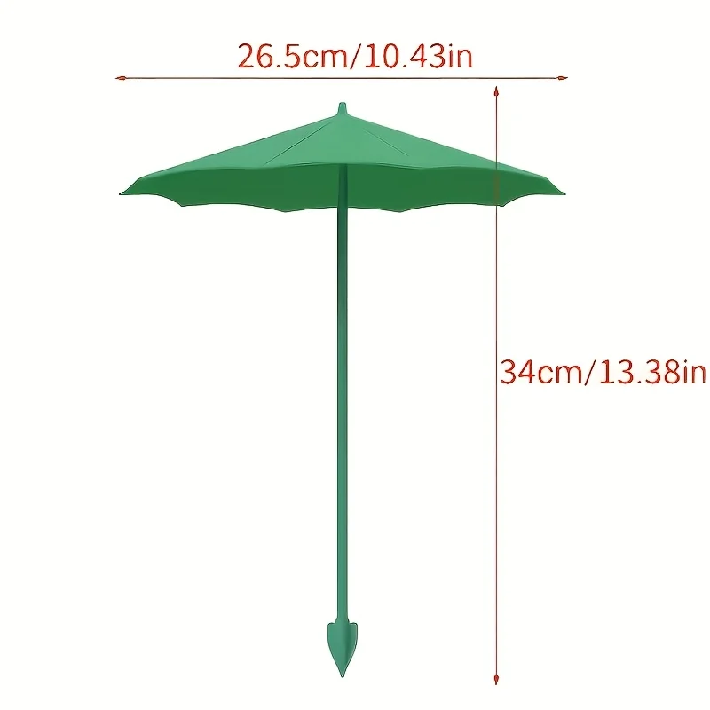 3 garden spike parasols shield plants from sun & heat. For pots, planters & veggie gardens. UV protection, heat insulation