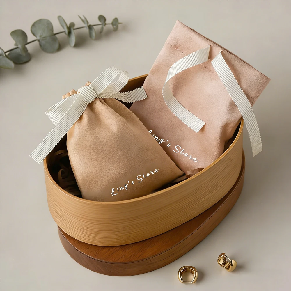 

100Pcs Bulk Personalized Logo Jewelry Drawstring Packaging Bag Cosmetic Perfume Sunglasses Keychain Watch Storage Display Pouch