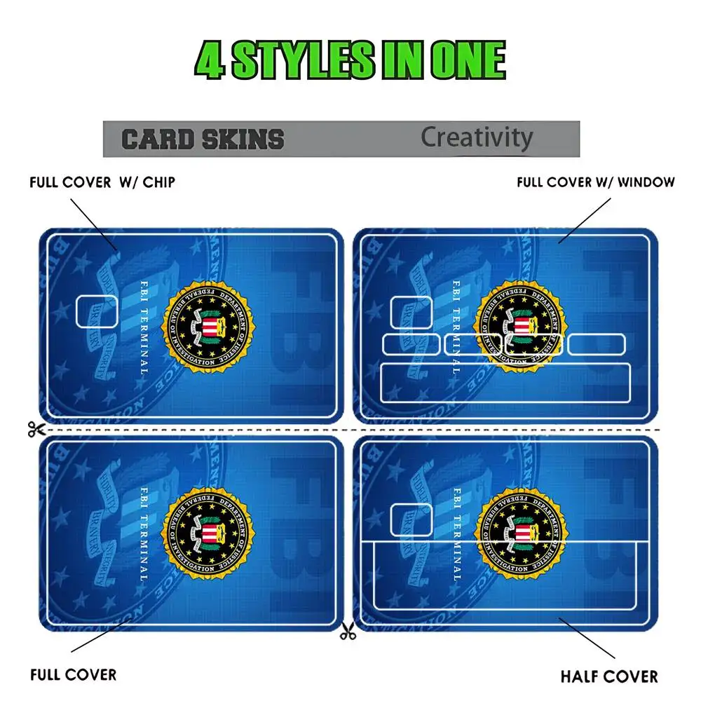 

F-FBI Stickers Credit Visa Debit Bank Charge Card Bus Metro Waterproof Sticker Decal Decoration