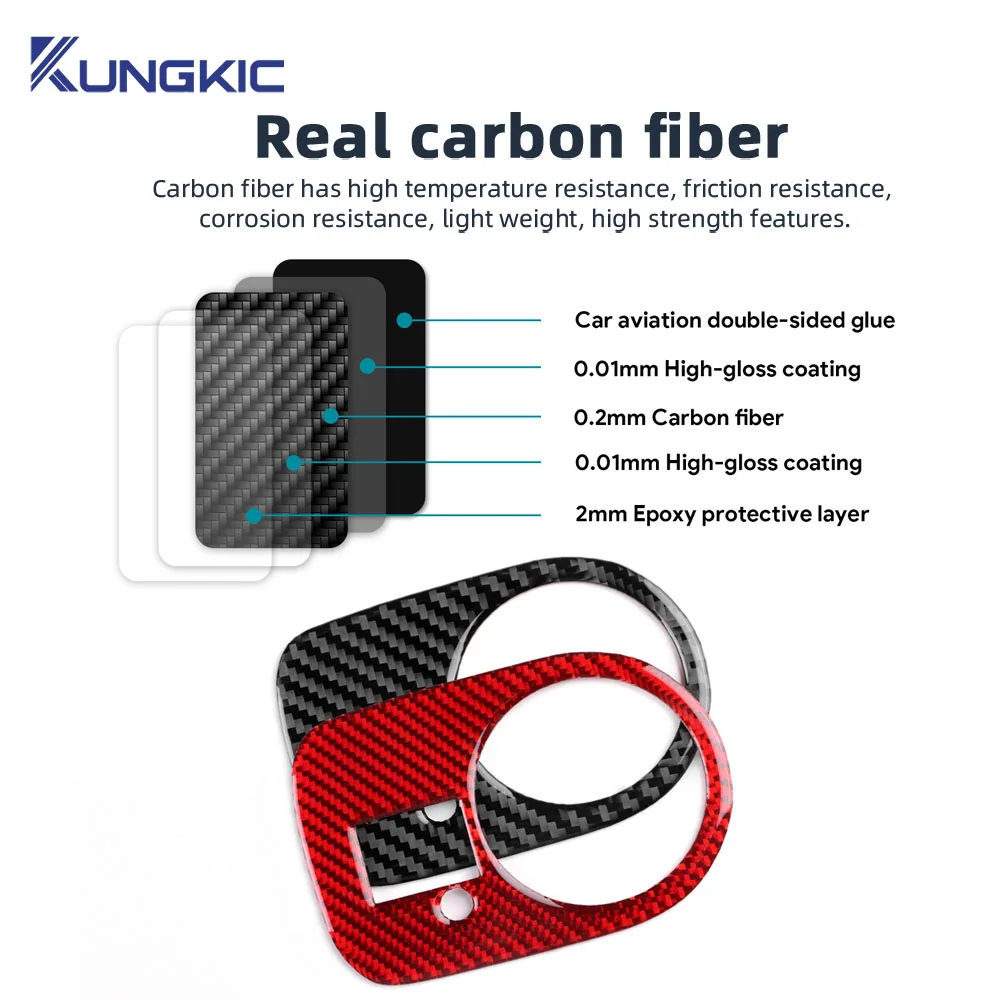 Real Soft Carbon Fiber Sticker For Seat Leon 2005 2006 2007 2008 2009 2010 2011 2012 LHD RHD Car Headlight Switch Frame Trim view 6