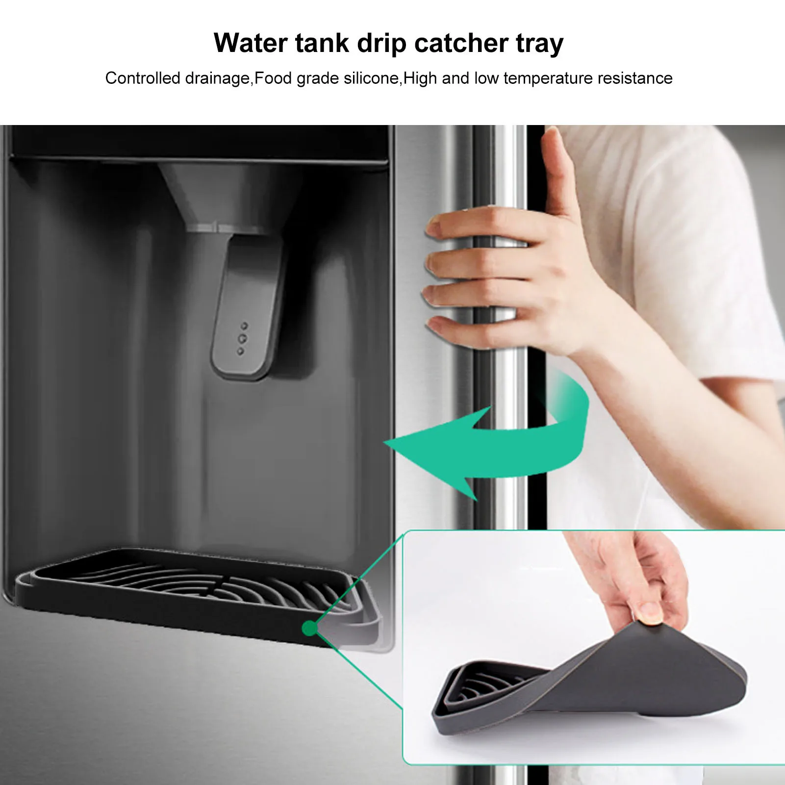 2Pcs Trapezoidal Silicone Refrigerator Water Drip Tray Catcher for GE Samsung - Kitchen Appliance Accessory