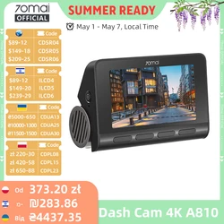 70mai 4K Dash Cam A810 HDR Built-in GPS ADAS 24H Parking 4G Compatible Car DVR 70mai A810