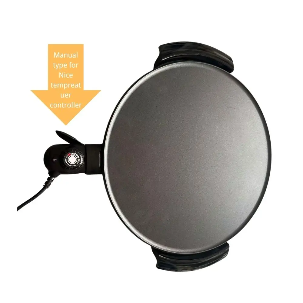 47cm Electric Flat Top Griddle Manual Temperature Control Overheating Protection for Home Hotel Use Multifunctional Crepe Maker