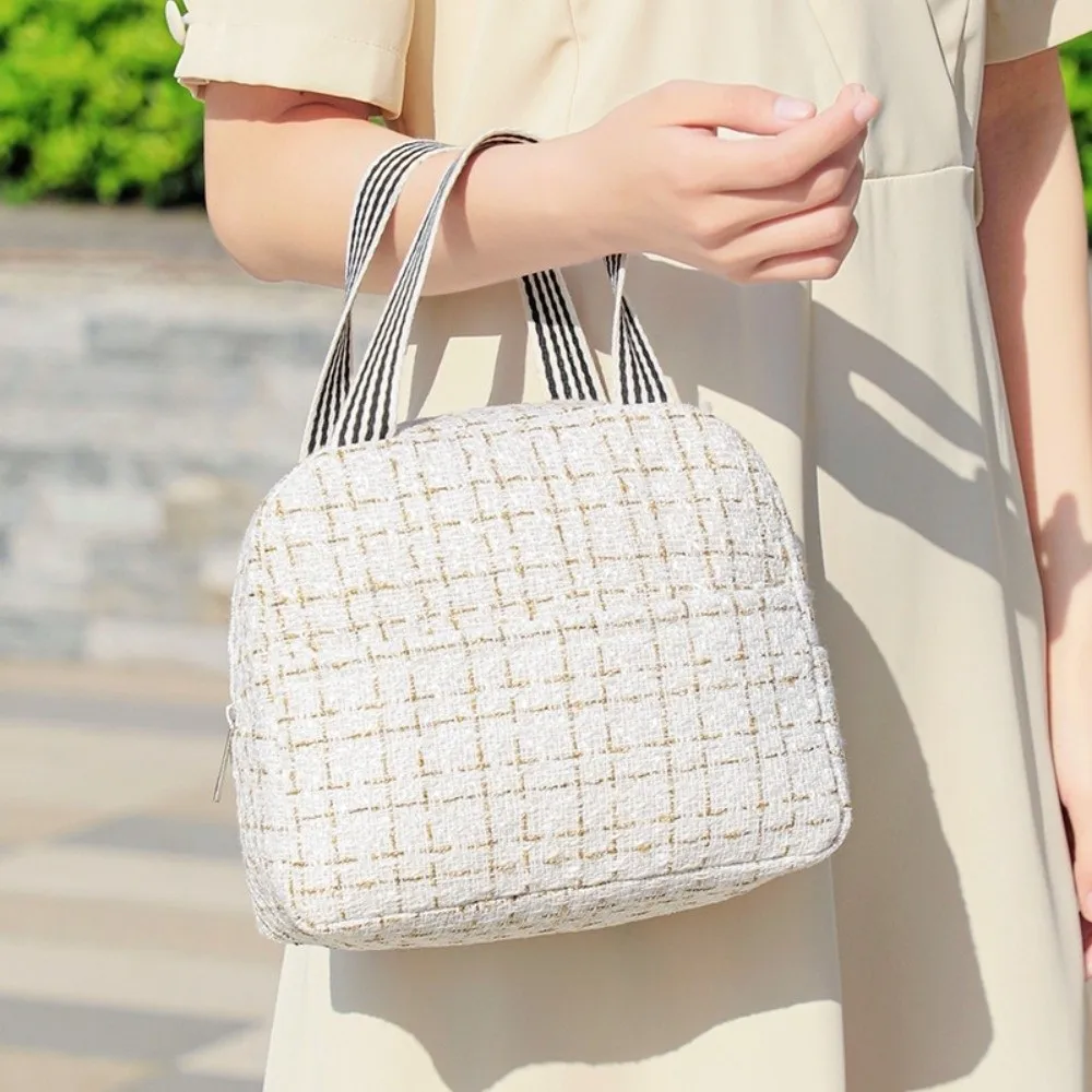 

2PCS/SET Large Capacity Lunch Bag Small Fresh Style Fashion Thermal Insulation Bag Polyester Light Luxury Cooling Picnic Bag