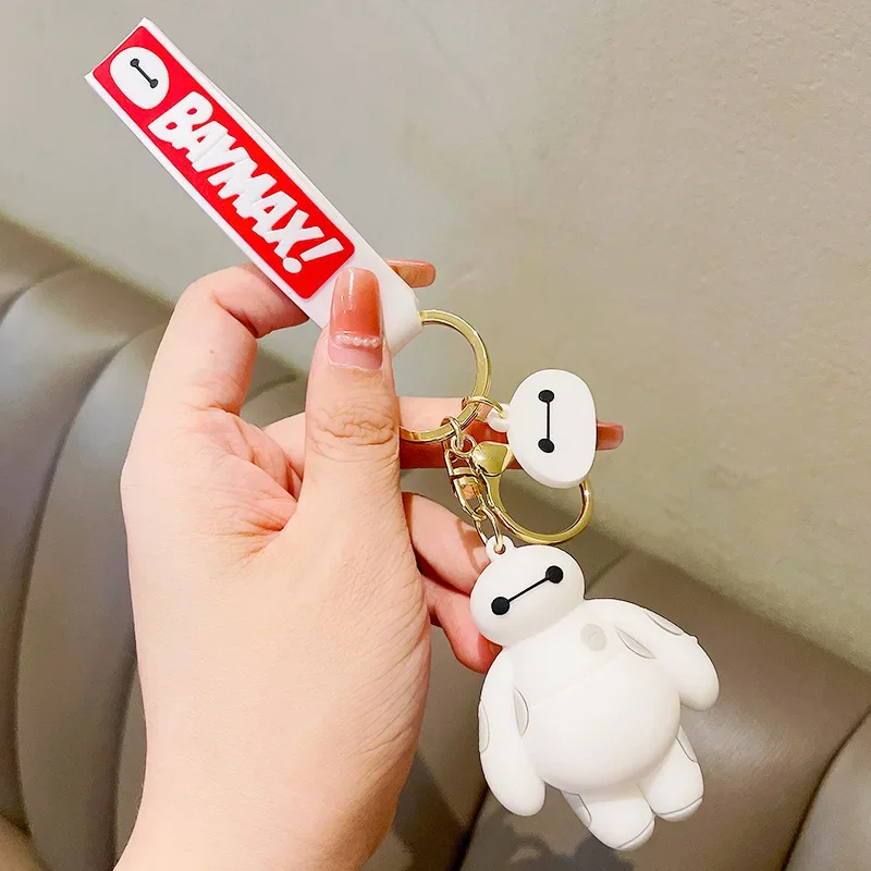 Disney-Baymax Cartoon Chaveiros para Meninos e Meninas, Big Hero Produto, Necessidades Diárias Acessórios Presentes, 6 Chaveiro