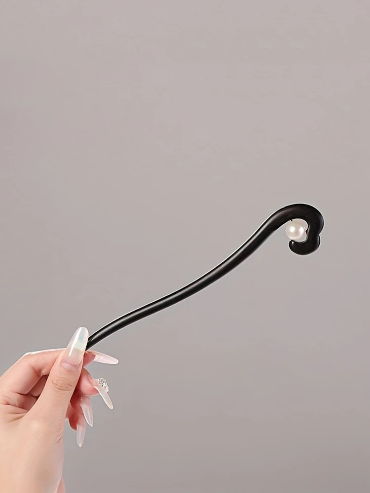 Einfache Holzperlen Modische Damen-Haaraccessoires, Holz-Haarnadel Geschenk für Mädchen, Elegante Haaraccessoires – Detail 2