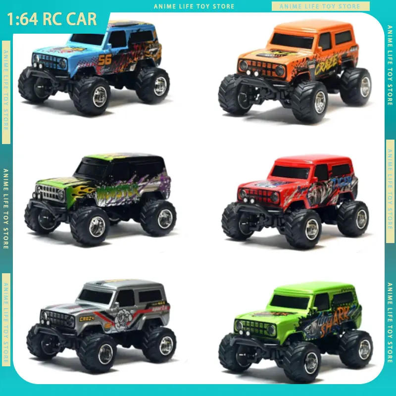 

1:64 RC Car Small Monster Mini 2.4Ghz Graffiti Design Remote Control Drift Car High-Speed Off-road Climbing Cars Children's Toys