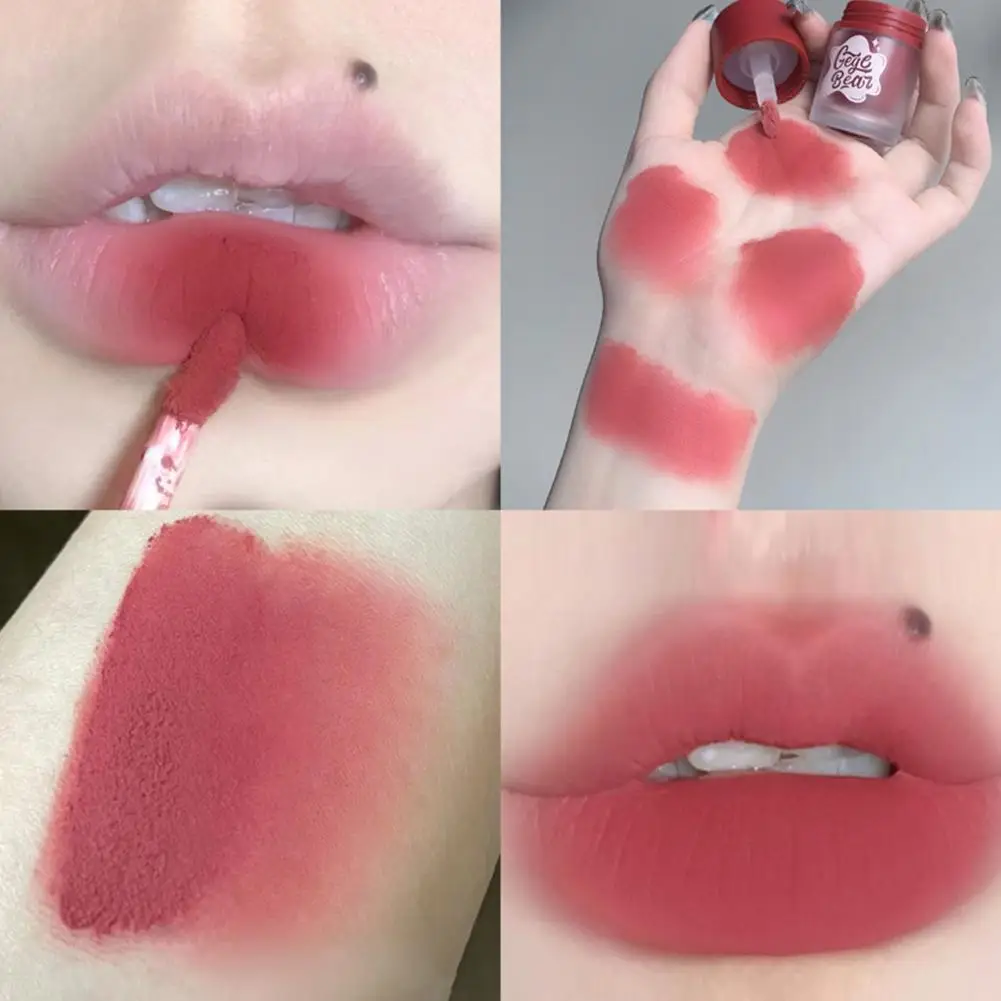 Velvet Matte Lip Glaze Cream Sexy Red Lip Tint idratante Gloss trucco Waterproof Lip Long Korean Cosmetics Lasting G0Y9