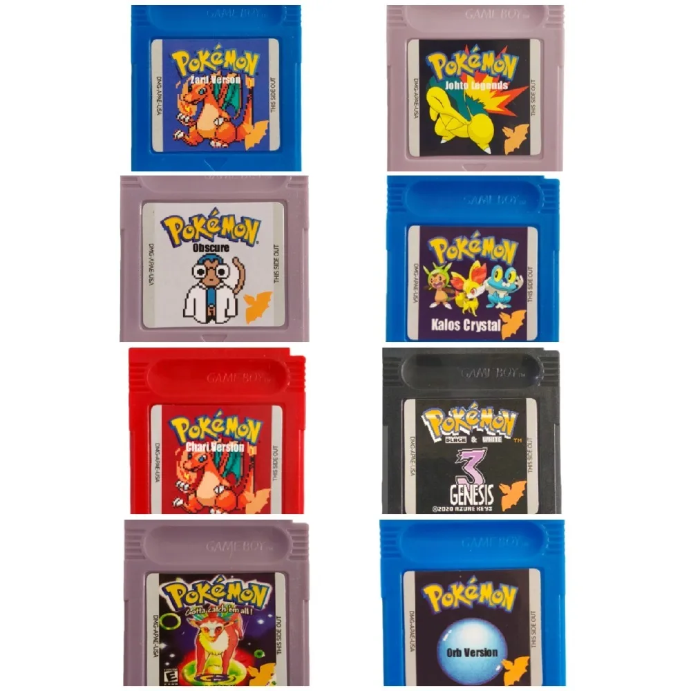 new modelPokemon Series Game Cartridge USA 16-Bit Video Game Console Card Cock Version Gold 97 Referged God of Arena for GBC GBA