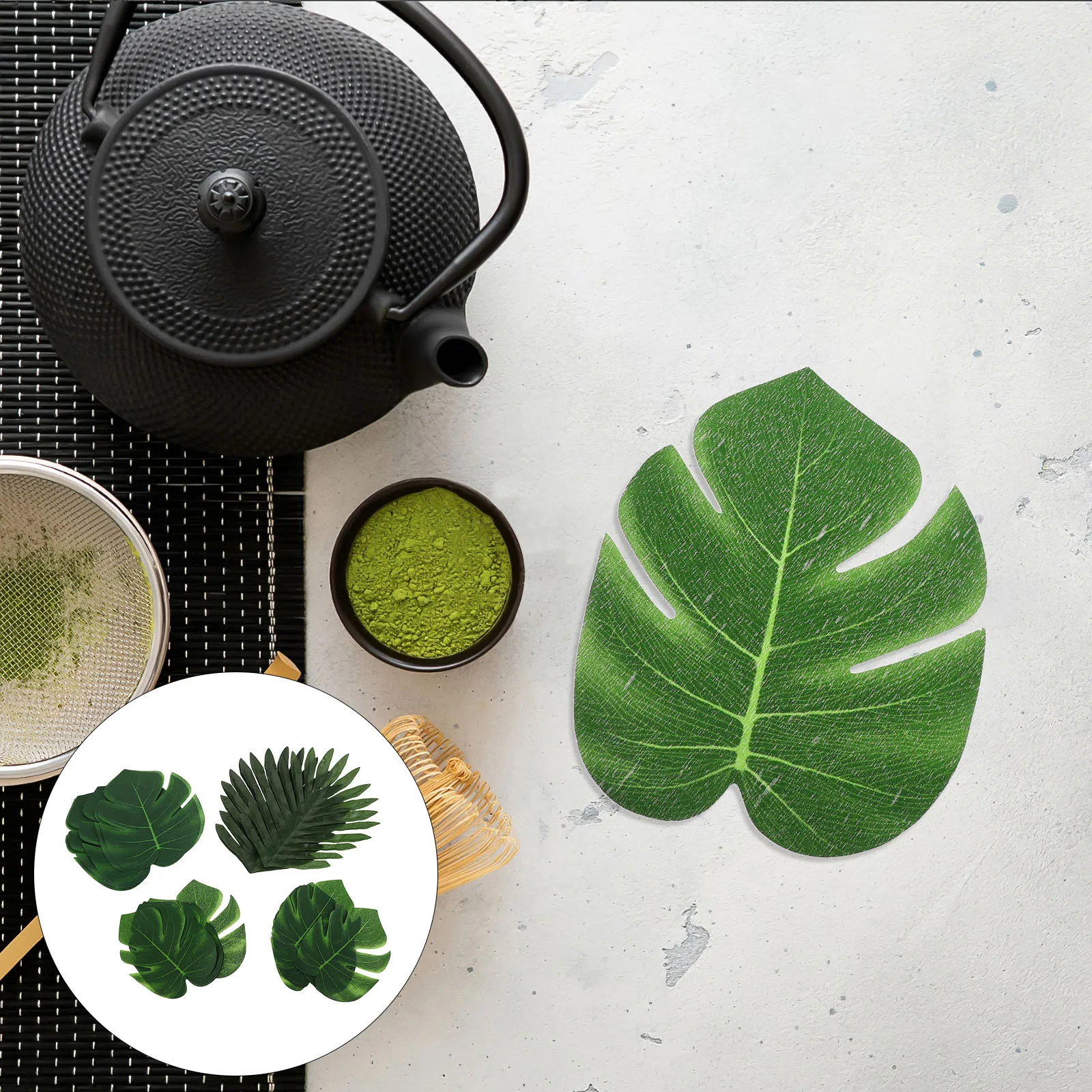 

48Pcs Realistic Monstera Artificial Leaves Faux Tropical Greenery for Hawaiian Luau Party Decor Lifelike Jungle Plants Supplies