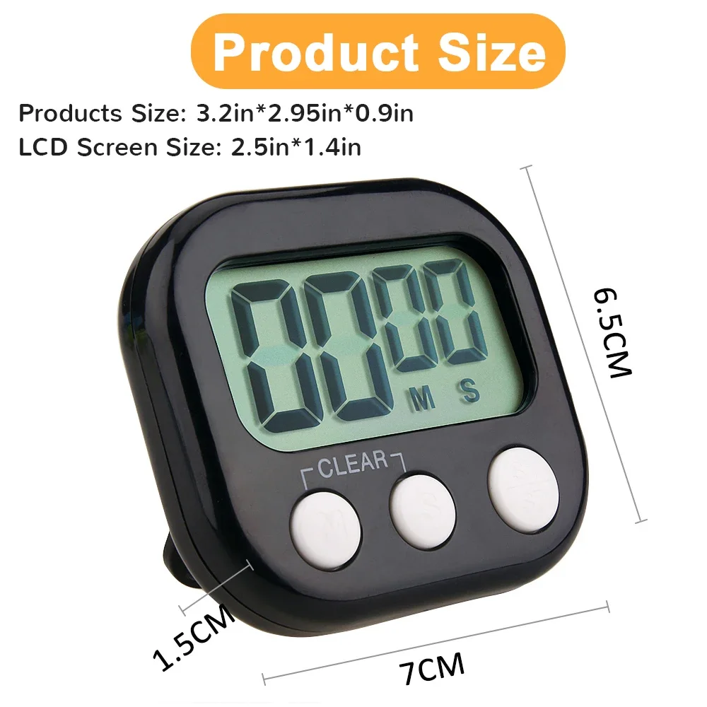 Newest Digital Kitchen Timer Big Digits Loud Alarm Magnetic Backing Stand with Large LCD Display For Cooking Baking Sports Games