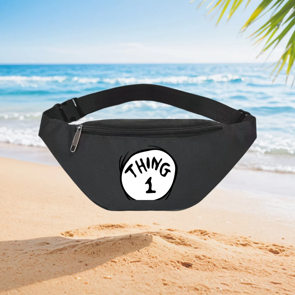 

Thing 1 Design Waist Backpack Crossbody Chest Bag Street Casual Sporty Fashionable Simple Unique Printed Design