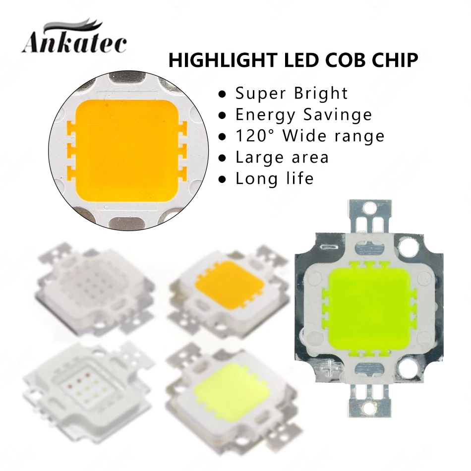 Multicolor LED COB Chip 10W High Power Ceiling Flood Light Accessories DC9-12V Red Green Blue Cold Warm White Full Spectrum Lamp