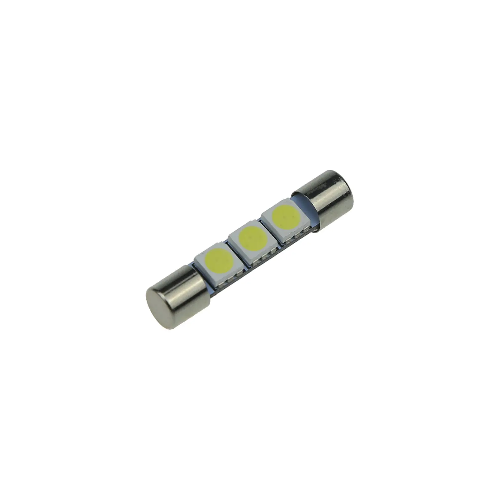 10x White RV T6.3 Fuse Blub Mirror Lamp 29MM 3 Emitters 5050 SMD LED 6614 F30-WHP I401-W