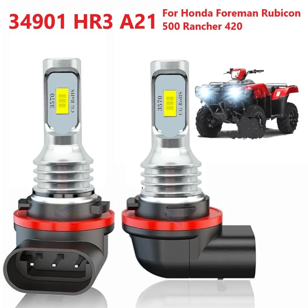 Compatible with Honda Rancher TRX420 TRX500 Lights 2014 2015 2016 2017 2018 2019 2020 2021 2022, 34901-HR3-A21 Bulbs, 600% Brigh